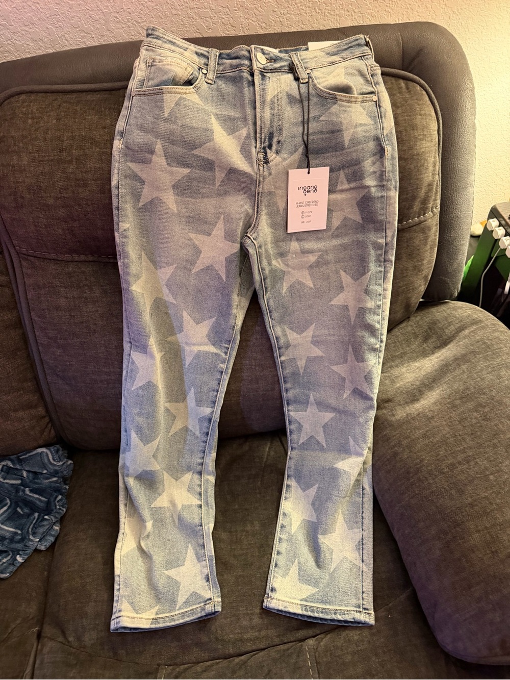 Insane Gene Star Pattern Light Blue Women’s Jeans size 7/27
